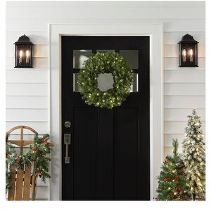 New National tree company Christmas wreath holiday pre-lit plug in wreath